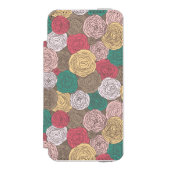スタイリッシュな花パターン。 明るい花柄 INCIPIO iPhoneウォレットケース (フォリオ 正面)
