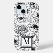 スタイリッシュな花柄のイニシャルモノグラム Case-Mate iPhoneケース (裏面)