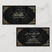 スタイリッシュな花柄はダマスク織のサロン及びスパを組み立てました 名刺 (正面/裏面)