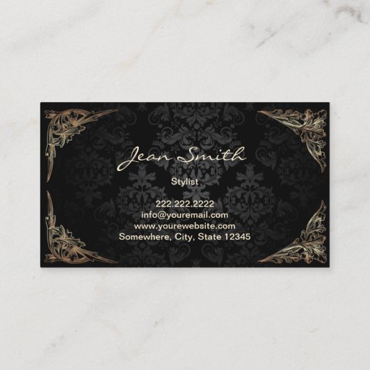 スタイリッシュな花柄はダマスク織のサロン及びスパを組み立てました 名刺 (裏面)