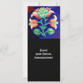 スタイリッシュな花/ピンク 赤 緑 オレンジ 青 花柄 招待状 (裏面)