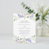スタイリッシュな藤の花のリースの結婚式 インビテーションポストカード (スタンド正面)