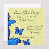 スタイリッシュな蝶は日付Annoucementsを救います セーブザデート (正面/裏面)