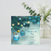 スタイリッシュな装飾のクリスマスの新しいYear´sイブのパーティー 招待状 (スタンド正面)