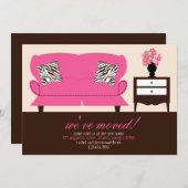 スタイリッシュな装飾の移動発表 案内状 (正面/裏面)