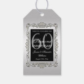 スタイリッシュな装飾シルバー60周年結婚記念 ギフトタグ (正面)