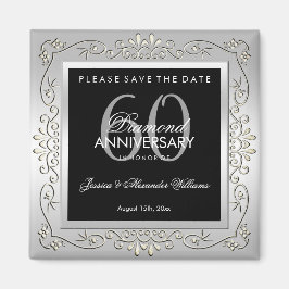 スタイリッシュな装飾シルバー60周年結婚記念 マグネット