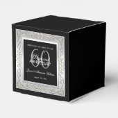 スタイリッシュな装飾シルバー60周年記念結婚式 フェイバーボックス (裏面サイド)