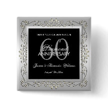 スタイリッシュな装飾シルバー 結婚60周年記念