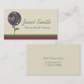 スタイリッシュな装飾刈り込み法の花のお母さんカード コーリングカード (正面/裏面)