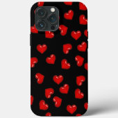スタイリッシュな赤いハートの愛の模様が黒に Case-Mate iPhoneケース (裏面)