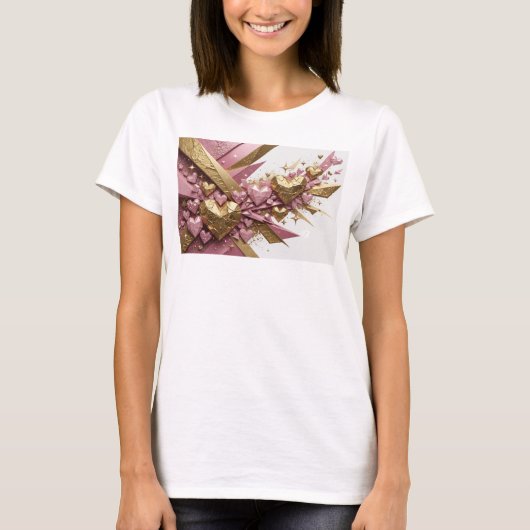 スタイリッシュな赤い抽象芸術ステートメントTシャツ Tシャツ (正面)