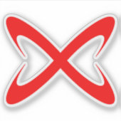 スタイリッシュな赤い文字Xモノグラム シール (正面)