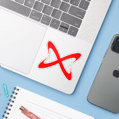 スタイリッシュな赤い文字Xモノグラム シール (ノートパソコンとiPhone)