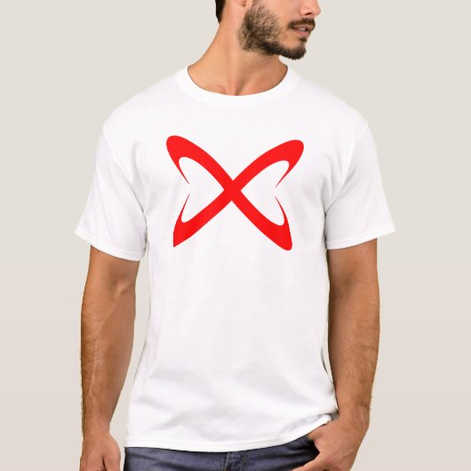 スタイリッシュな赤い文字Xモノグラム Tシャツ (正面)