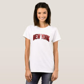 スタイリッシュな赤いNEW YORK 引用Tシャツ Tシャツ (正面フル)