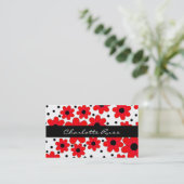 スタイリッシュな赤く及び黒い花のカスタムなお母さんカード コーリングカード (スタンド正面)