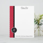 スタイリッシュな赤と白の点かモノグラムレターヘッド レターヘッド (スタンド正面)