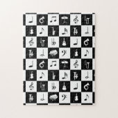 スタイリッシュな近代音楽のノートおよび楽器 ジグソーパズル (縦)