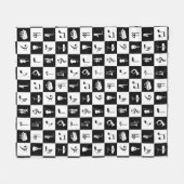 スタイリッシュな近代音楽のノートおよび楽器 フリースブランケット (正面(横))