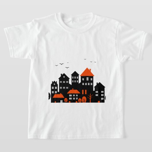 スタイリッシュな都会の風景 Tシャツ (レイダウン)