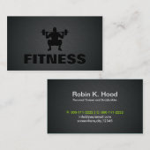 スタイリッシュな重量挙げ選手の黒い金属のあや織りのフィットネス 名刺 (正面/裏面)