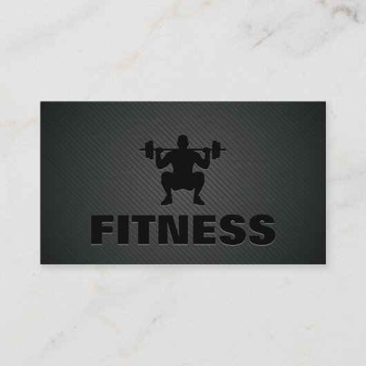 スタイリッシュな重量挙げ選手の黒い金属のあや織りのフィットネス 名刺 (正面)
