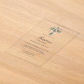 スタイリッシュな野の花の庭園 洗礼式 アクリル招待状 (レイダウン)