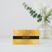 スタイリッシュな金ゴールドおよび黒くモダンなトレンディー 名刺 (スタンド正面)