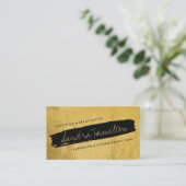 スタイリッシュな金ゴールドおよび黒によって傾けられるブラシの打撃 名刺 (スタンド正面)