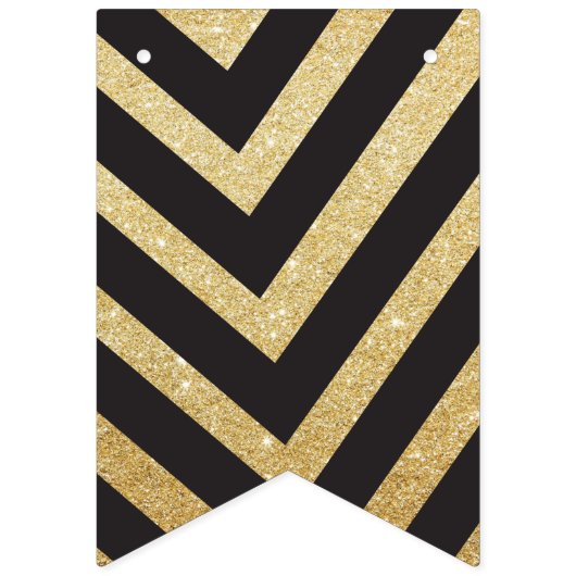 スタイリッシュな金ゴールドのグリッターの写真及び第21誕生日の旗 バンティングフラッグ (第1の旗)