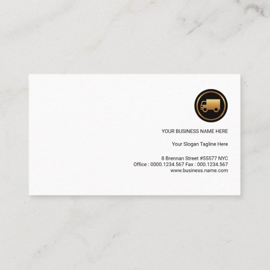 スタイリッシュな金ゴールドのコラムのモノグラムの名前の交通機関 名刺 (裏面)