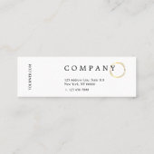 スタイリッシュな金ゴールドのポルカパターンピンクの小型名刺 スキニー名刺 (裏面)