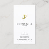 スタイリッシュな金ゴールドのモノグラムのなデザインのトレンディーのモダン 名刺 (正面)