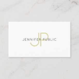 スタイリッシュな金ゴールドのモノグラムのデザインの粋でモダンな平野 名刺