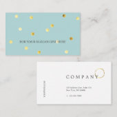 スタイリッシュな金ゴールドの水玉模様パターンパステル調の名刺 名刺 (正面/裏面)