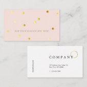 スタイリッシュな金ゴールドの水玉模様パターンピンクの名刺 名刺 (正面/裏面)