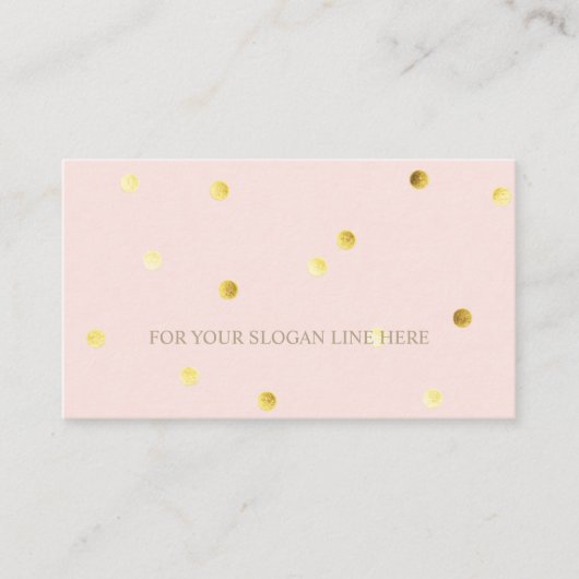 スタイリッシュな金ゴールドの水玉模様パターンピンクの名刺 名刺 (正面)