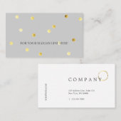 スタイリッシュな金ゴールドの水玉模様パターン灰色の名刺 名刺 (正面/裏面)