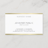 スタイリッシュな金ゴールドの白くミニマルなデザインのプロフェッショナルの上 名刺 (裏面)