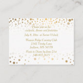 スタイリッシュな金ゴールドの紙吹雪は|の白い背景に点を打ちます エンクロージャーカード (裏面)