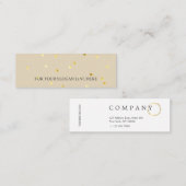 スタイリッシュな金ゴールドのPolkaPatternのベージュ小型名刺 スキニー名刺 (正面/裏面)