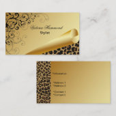 スタイリッシュな金ゴールド及びジャガーのプリントの名刺 名刺 (正面/裏面)