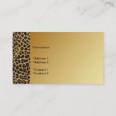 スタイリッシュな金ゴールド及びジャガーのプリントの名刺 名刺 (裏面)