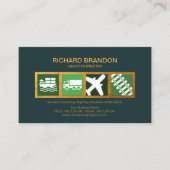 スタイリッシュな金ゴールド箱の交通機関は兵站学のスタイルを作ります 名刺 (正面)