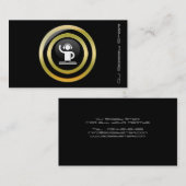 スタイリッシュな金ボタンDJアイコン名刺 名刺 (正面/裏面)