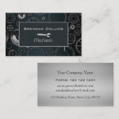 スタイリッシュな金属はスパナーの整備士を連動させます 名刺 (正面/裏面)