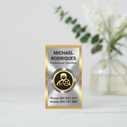 スタイリッシュな金属製の運転手 名刺 (スタンド正面)