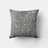 スタイリッシュな銀製のグリッターの輝きの写真 クッション (裏面)
