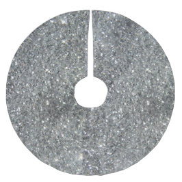 スタイリッシュな銀製のグリッターの輝きの写真 ブラッシュドポリエステルツリースカート